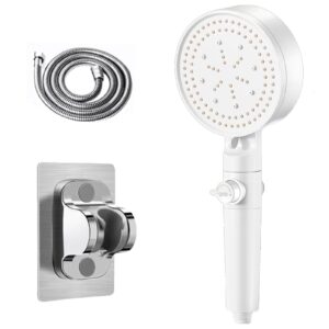 Shower Hesd，Hand Shower，Hand Held Shower Head With Long Hose，Rain Shower System Head Kit，Ideal for Home, Bathroom, Tub (Color : White)