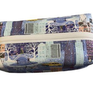 Snowy Manhattan NYC Boxy Pouch, Toiletry Bag, Dopp Bag, Zipper Pouch, Accessory Bag, Dopp Kit, Travel Bag, New York City Theme (B319)