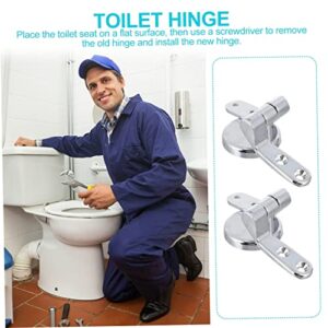 Uonlytech 3 Sets Toilet Lid Hinge Toilet Bolts Toilet Repair Kit Toilet Lid Fixing Hinge Toilet Cover Hinges Toilet Fasteners Potty Seat for Toilet Home Toilet Cover Hinge Zinc Alloy Bracket