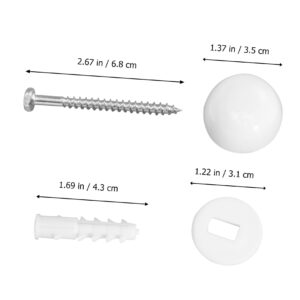 Uonlytech 4 Sets Toilet Decorative Cap Screws for Plastic Universal Lids Toilet Seat Hinge Toilet Screws Brass Closet Bolts Toilet Accessories Toilet Installation Anchor Screw Toilet Bolts