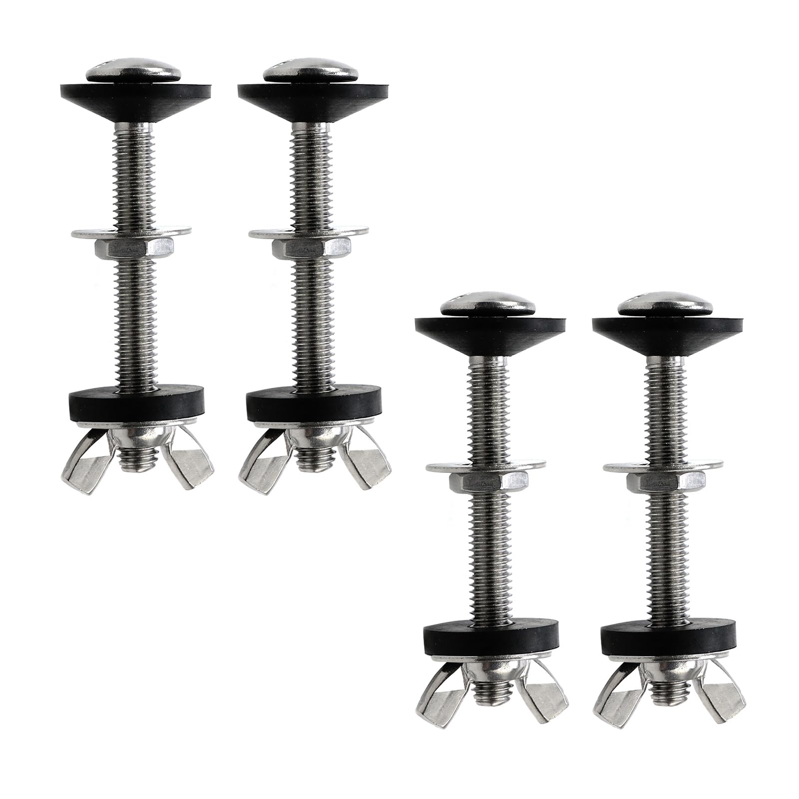 Tsnamay 4Pcs M8 Toilet Floor Bolts & Washer Sets,Toilet Tank Heavy Duty Bolt,Toilet Tank to Bowl Bolts Repair Kit