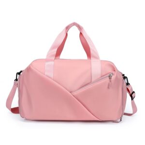 sports bag, leisure bag, fitness bag, travel bag womens sports gym bag backpack travel duffle bag with wet pocket shoes compartment, overnight bag foldable pink outdoor (pink)