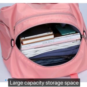 Sports bag, leisure bag, fitness bag, travel bag Womens Sports Gym Bag Backpack Travel Duffle Bag with Wet Pocket Shoes Compartment, Overnight Bag Foldable Pink outdoor (pink)