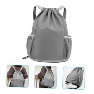 SHERCHPRY 5pcs Travel Bag Basketball Bag Sports Backpack Drawstring Bag with Water Bottle Holder Gym Bag for Men Drawstring Sports Bag Nylon Taekwondo Bag Fitness Wet and Dry Separation