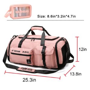 Pwem Gym Bag for Men Women, Large Sport Travel Duffle Bag with Shoe Compartment, Waterproof Carry On Travel Backpack, Weekender Overnight Bag with Toiletry Bag, Gym Duffle bag for Travel