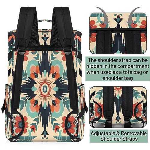 Native American Floral Pattern (01) Gym Duffle Bag for Traveling Sports Tote Gym Bag with Shoes Compartment Water-resistant Workout Bag Weekender Bag Backpack for Men Women