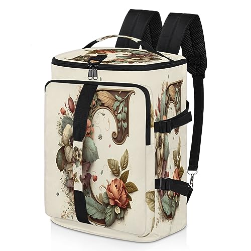 Letter C Flower Vintage Decoration（02） Gym Duffle Bag for Traveling Sports Tote Gym Bag with Shoes Compartment Water-resistant Workout Bag Weekender Bag Backpack for Men Women