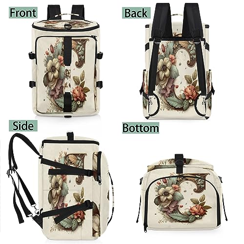 Letter C Flower Vintage Decoration（02） Gym Duffle Bag for Traveling Sports Tote Gym Bag with Shoes Compartment Water-resistant Workout Bag Weekender Bag Backpack for Men Women