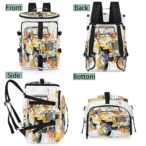 New Car Watercolor (07) Gym Duffle Bag for Traveling Sports Tote Gym Bag with Shoes Compartment Water-resistant Workout Bag Weekender Bag Backpack for Men Women