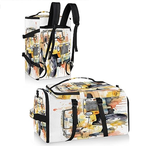 New Car Watercolor (07) Gym Duffle Bag for Traveling Sports Tote Gym Bag with Shoes Compartment Water-resistant Workout Bag Weekender Bag Backpack for Men Women