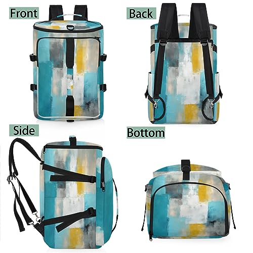 Yellow Light Blue Abstract Oil Painting (04) Gym Duffle Bag for Traveling Sports Tote Gym Bag with Shoes Compartment Water-resistant Workout Bag Weekender Bag Backpack for Men Women