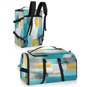 Yellow Light Blue Abstract Oil Painting (04) Gym Duffle Bag for Traveling Sports Tote Gym Bag with Shoes Compartment Water-resistant Workout Bag Weekender Bag Backpack for Men Women