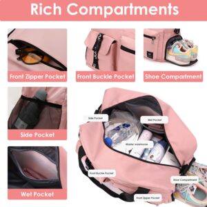 Small Travel Duffle bag Women men,Gym bags with Wet Pocket & Shoe Compartment, Workout Overnight Shopping Hospital Handbag,Lightweight Gear bag