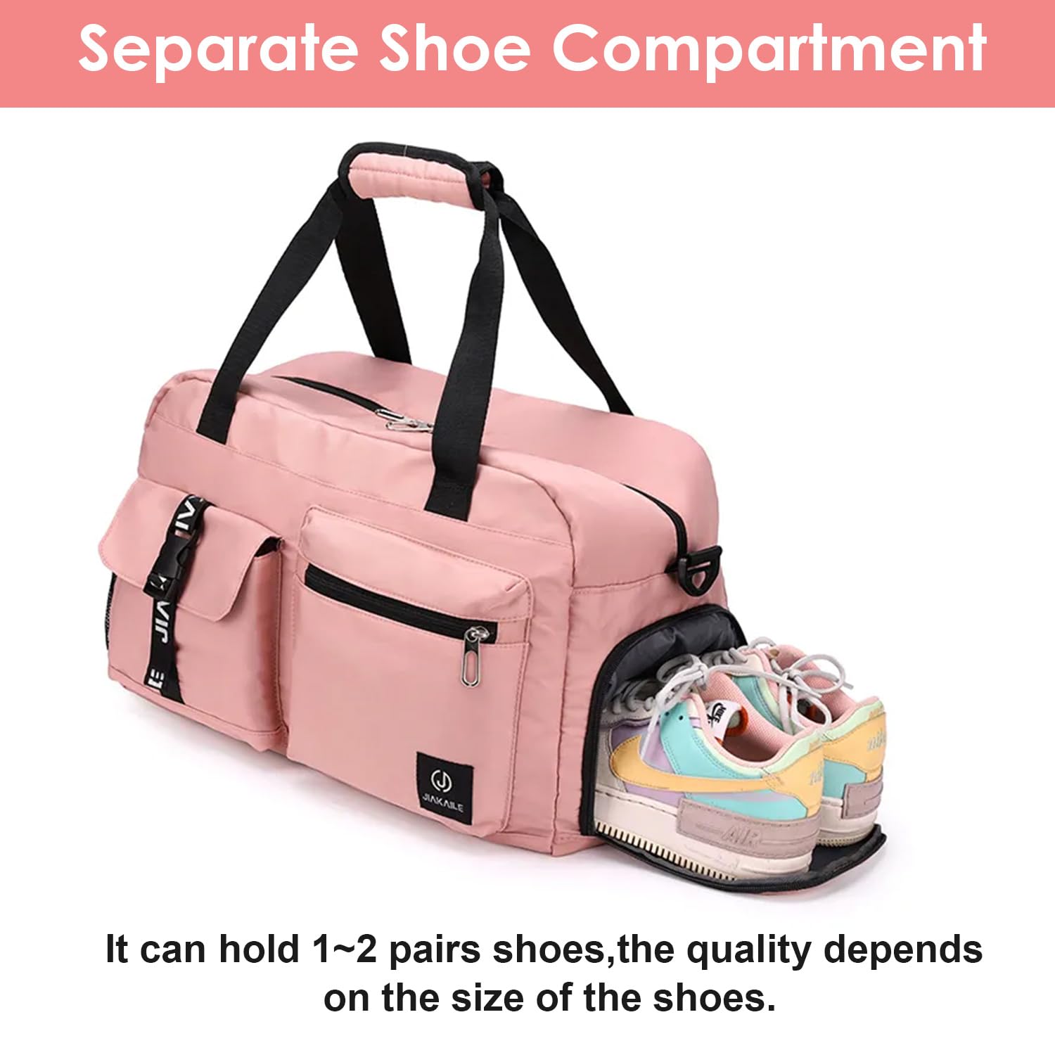 Small Travel Duffle bag Women men,Gym bags with Wet Pocket & Shoe Compartment, Workout Overnight Shopping Hospital Handbag,Lightweight Gear bag