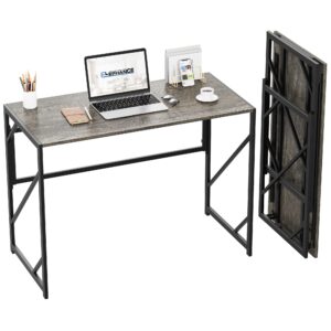 Elephance Folding Desk Writing Computer Desk for Home Office, No-Assembly Study Office Desk Foldable Table for Small Spaces