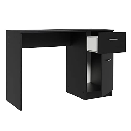 Madesa Compact Computer Desk Study Table for Small Spaces Home Office 43 Inch Student Laptop PC Writing Desks with Storage and Drawer - Black