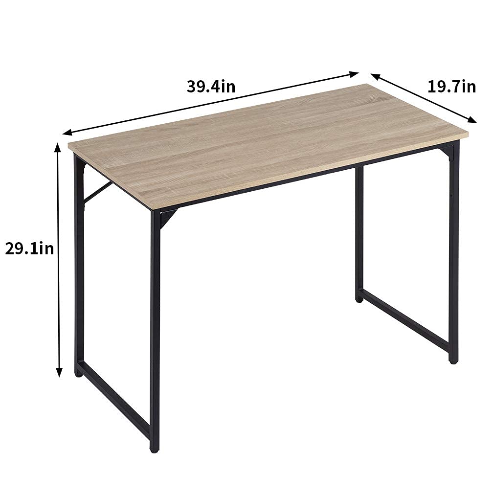 Computer Desk,39.4 inches Home Office Desk Writing Study Table Modern Simple Style PC Desk with Metal Frame，Nature