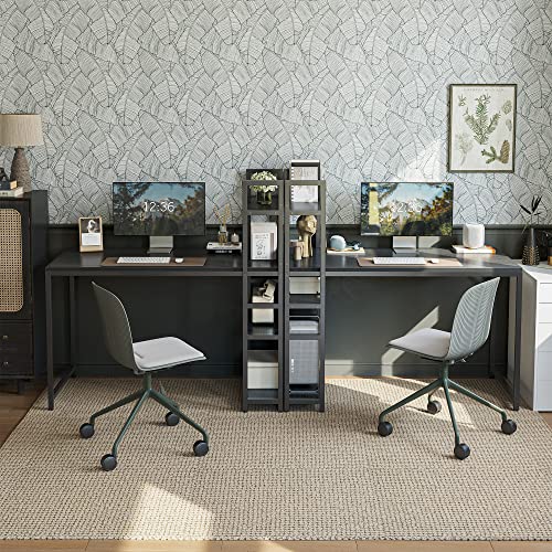 CubiCubi Computer Desk 40 inch with Storage Shelves Study Writing Table for Home Office,Modern Simple Style,Black