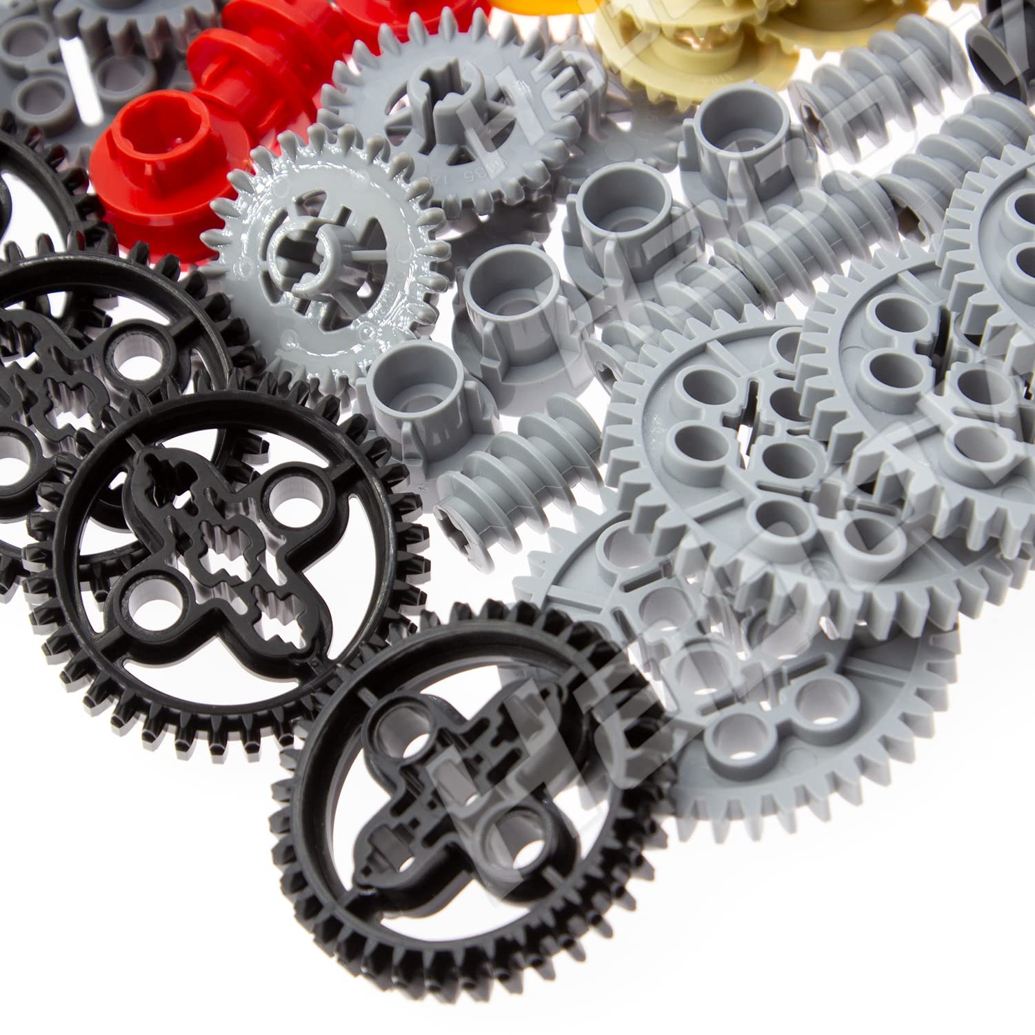 Habow 233pcs Technic-Parts Technic-Gears Axle-Pin-Connector Compatible with Lego-Technic Technic Cam Worm Cogs Gears Steering Parts Differential Engine Kit. MOC Pieces for Replacement Pieces.