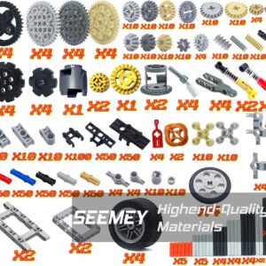 844Pcs Pins-Gears-Axles set Compatible with mainbrands-Technical-Parts, latest differentials Chain Link Connector Joints Tank Track Car-Wheels-Tires Shock-Absorber Steering Shaft