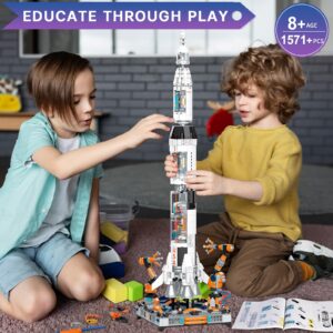 YESHIN Space Rocket Building Blocks Kits, DIY Creative Collectible Display Rocket Model Building Sets, Gift Toy for Kids Age 8+ /Adult Collections Enthusiasts (1571+Pieces)