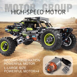 Mould King 18002 RC Climbing Car Building Kits for Boys, 1879 Pieces MOC Building Blocks 4X4 Off-Road Truck Model Sets, Stem Remote Control Car Bricks Toys for Kids