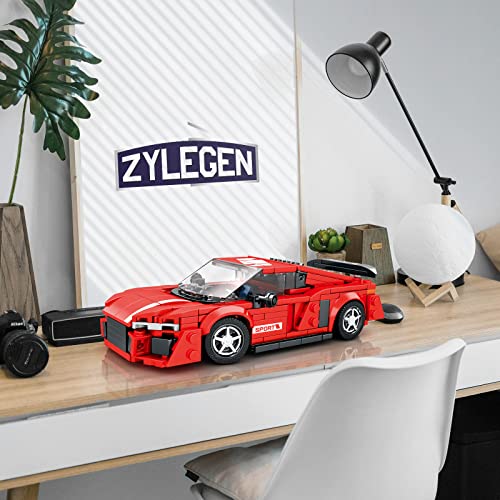 ZYLEGEN Sports Car Technique Car Building Kit,MOC Building Blocks Set to Build,Hypercar Model Building Kit,Collectible Race Car Display Model,Creative for Car Lovers,FKP(363Pcs)