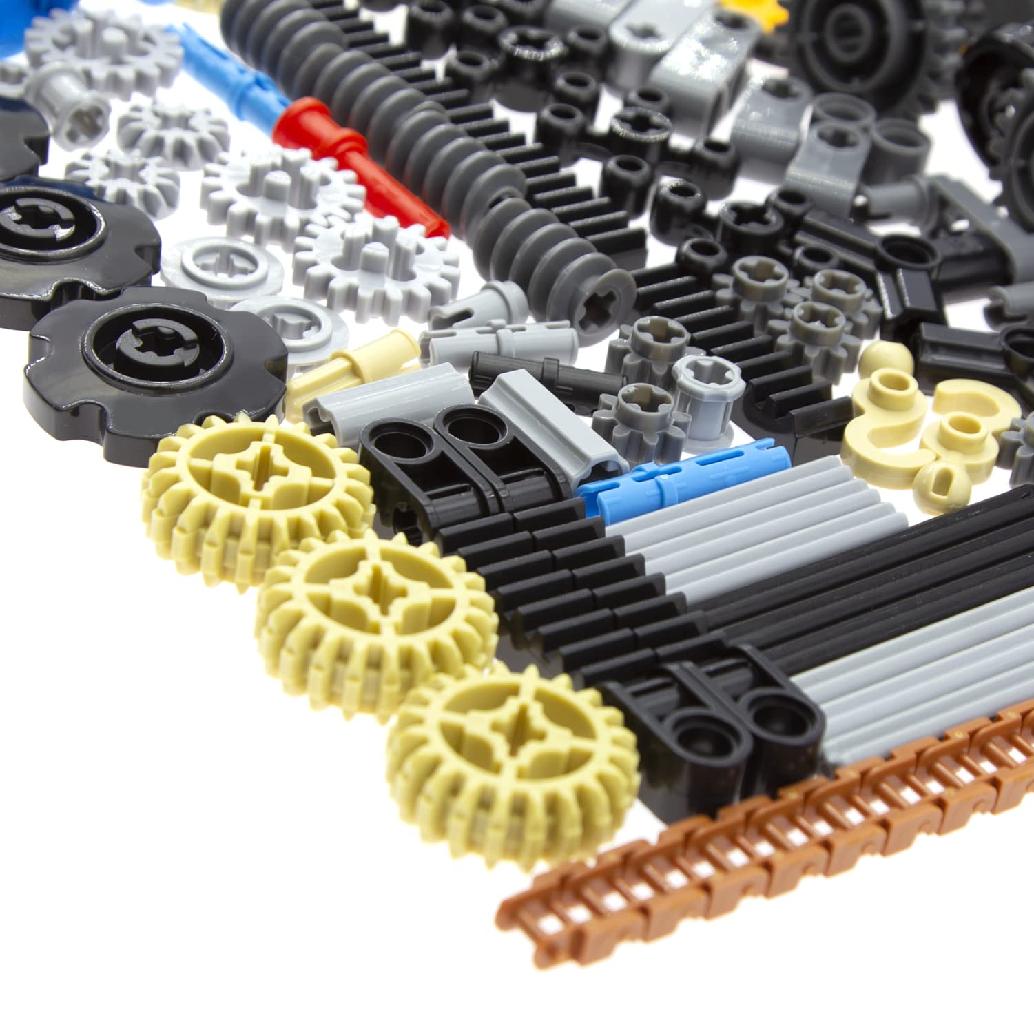 Habow 116pcs Technic-Parts Gears-Axle-Pin-Connector Compatible with Lego-Technic, Wheels Link Chain Gear Rack Steering Wheel Technic Bush Hook Tow Ball String Reel Differential. MOC Building-Blocks.