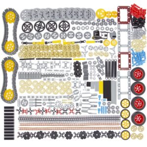 habow 852pcs technic-parts gears-axle-pin-connector compatible with lego-technic, shock-absorber wheels chain link frame joints differential engine kit. moc pieces for toy building sets