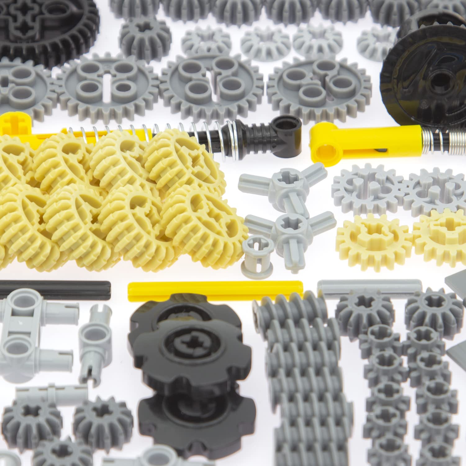 Habow 852pcs Technic-Parts Gears-Axle-Pin-Connector Compatible with Lego-Technic, Shock-Absorber Wheels Chain Link Frame Joints Differential Engine Kit. MOC Pieces for Toy Building Sets