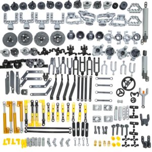 habow 169pcs technic-parts axle-pin-connector compatible with lego-technic, wheels link chain steering technic-suspension engine technic linear actuator shock absorber moc-replacement-pieces