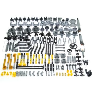 Habow 169pcs Technic-Parts Axle-Pin-Connector Compatible with Lego-Technic, Wheels Link Chain Steering Technic-Suspension Engine Technic Linear Actuator Shock Absorber MOC-Replacement-Pieces