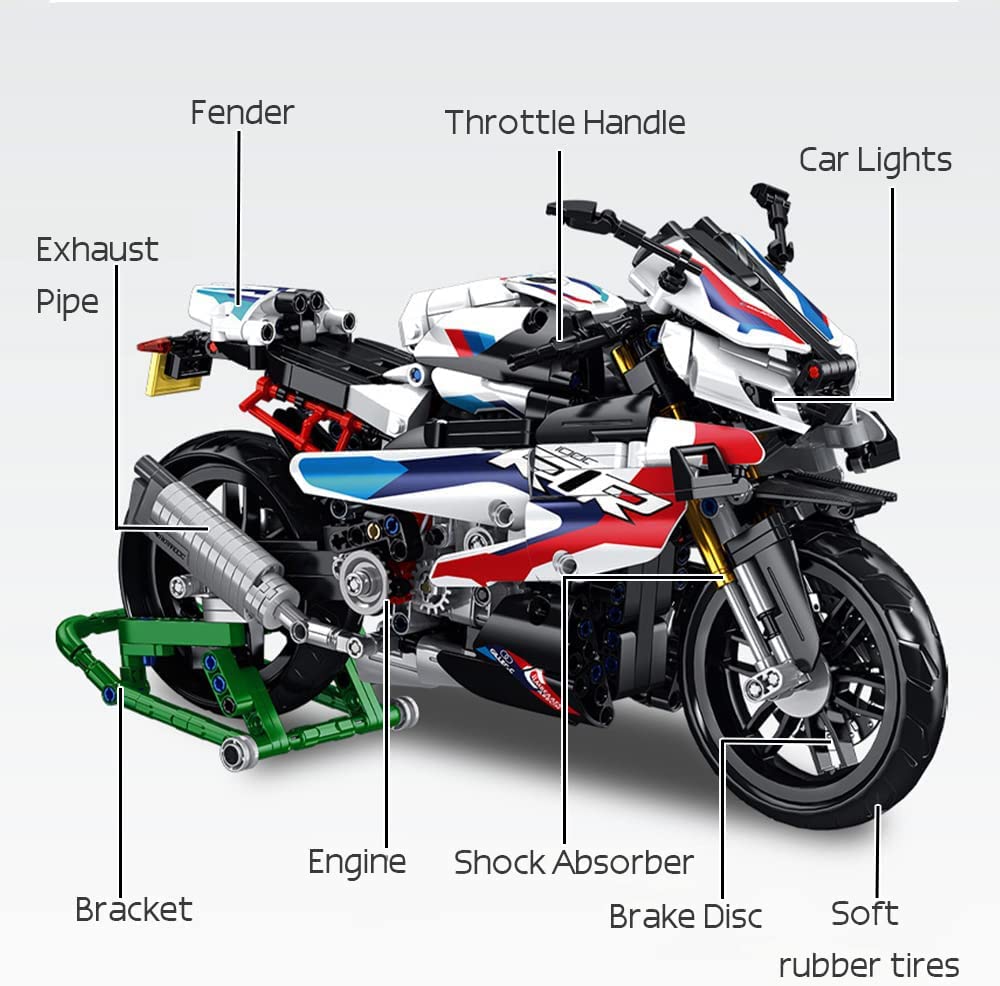 TOY PLAYER Motorcycle Building Set, 1:5 Model Kit Motorcycle, Gift for Kid 6 7 8 9 years, Adults and Motorcycle Fans