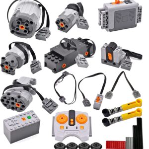 SEEMEY 32Pcs Power-Function-Kit & 844Pcs Pins-Gears-Axles Set bundle Compatible with LEGO-Technic-Parts