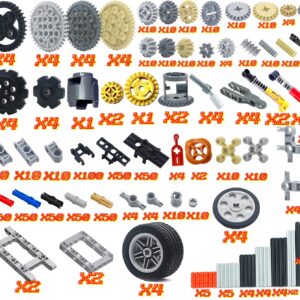 SEEMEY 32Pcs Power-Function-Kit & 844Pcs Pins-Gears-Axles Set bundle Compatible with LEGO-Technic-Parts