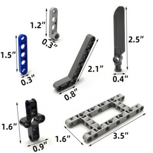 ZHX Technical Beam Set 266 pieces - Chassis Frame Liftarm Beam Parts Piece Axles Connector for Technic Car STEM Engineering Building Brick Compatible with Major Brand Toys