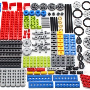 KonHaovF 182PCS Gear and Axle Set for Technic Parts Compatible with Major Brand Technic Parts, DIY Gears Assortment Pack(Liftarm, Pins, Axles, Connectors) for Technic Building Blocks Set