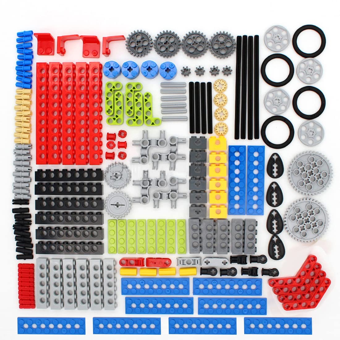 KonHaovF 182PCS Gear and Axle Set for Technic Parts Compatible with Major Brand Technic Parts, DIY Gears Assortment Pack(Liftarm, Pins, Axles, Connectors) for Technic Building Blocks Set