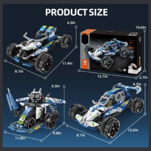 NEWABWN Stem Projects for Kids Ages 8-12; Remote Control Car 3 in 1 Building Set; Ninja Robot, Racing Car and Motorcycle; Building Toys Kids and Adult; Compatible with Lego