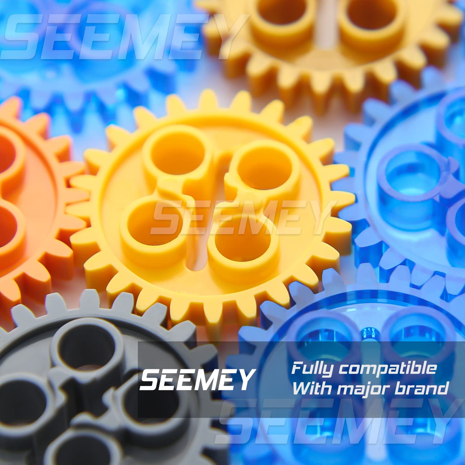 SEEMEY 184PCS Gear and Axle Set for Technic Parts Compatible with Lego Technic Parts, DIY Gears Assortment Pack((Liftarm, Pins, Axles, Connectors)) for Technic Building Blocks Set(Random Color)