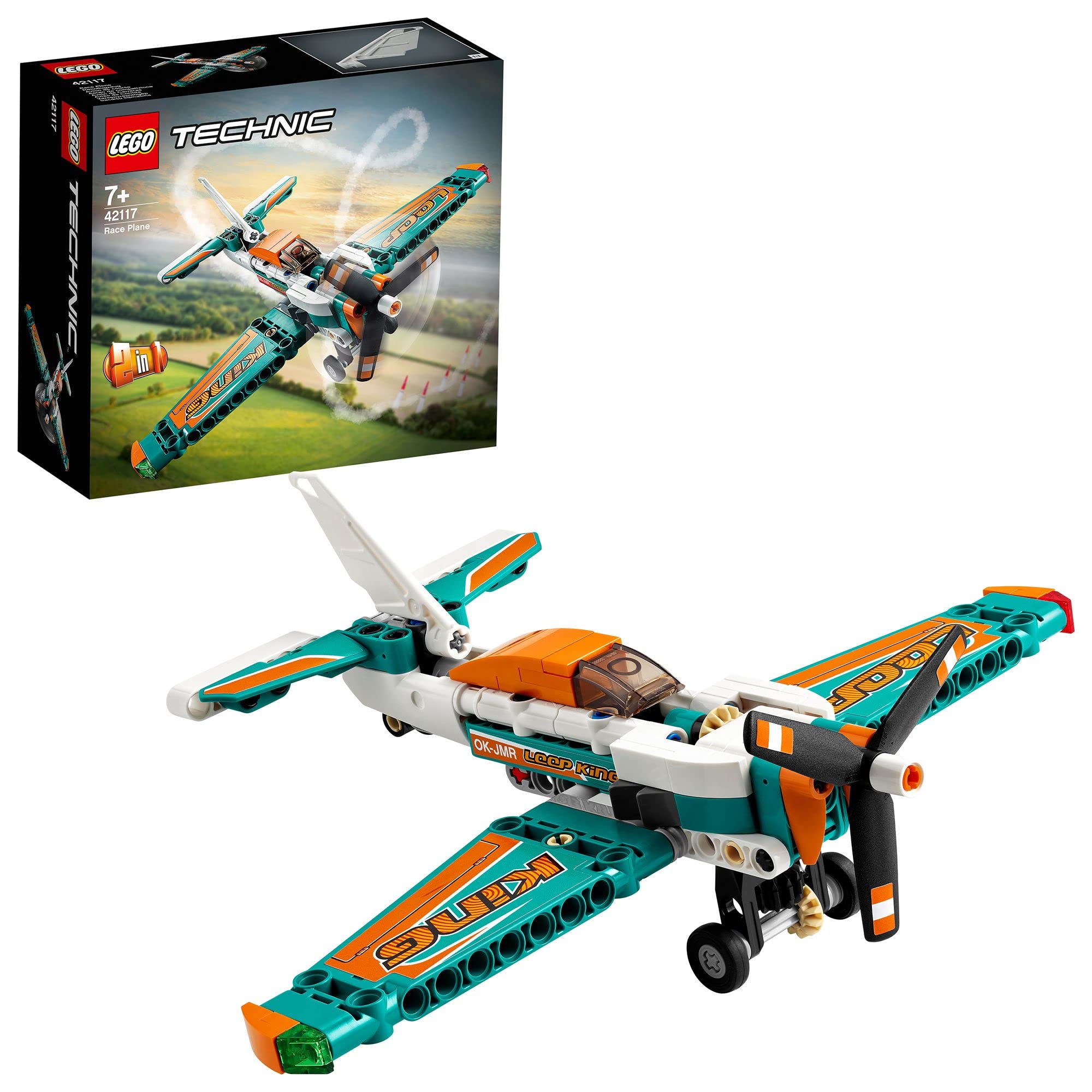 LEGO Technic Racing Plane 42117 Model Building Kit; Great Gift or Treat for Kids Who Love to Play with Toy Aeroplanes; A 2-in-1 Build for Even More Flying Fun (154 Pieces)