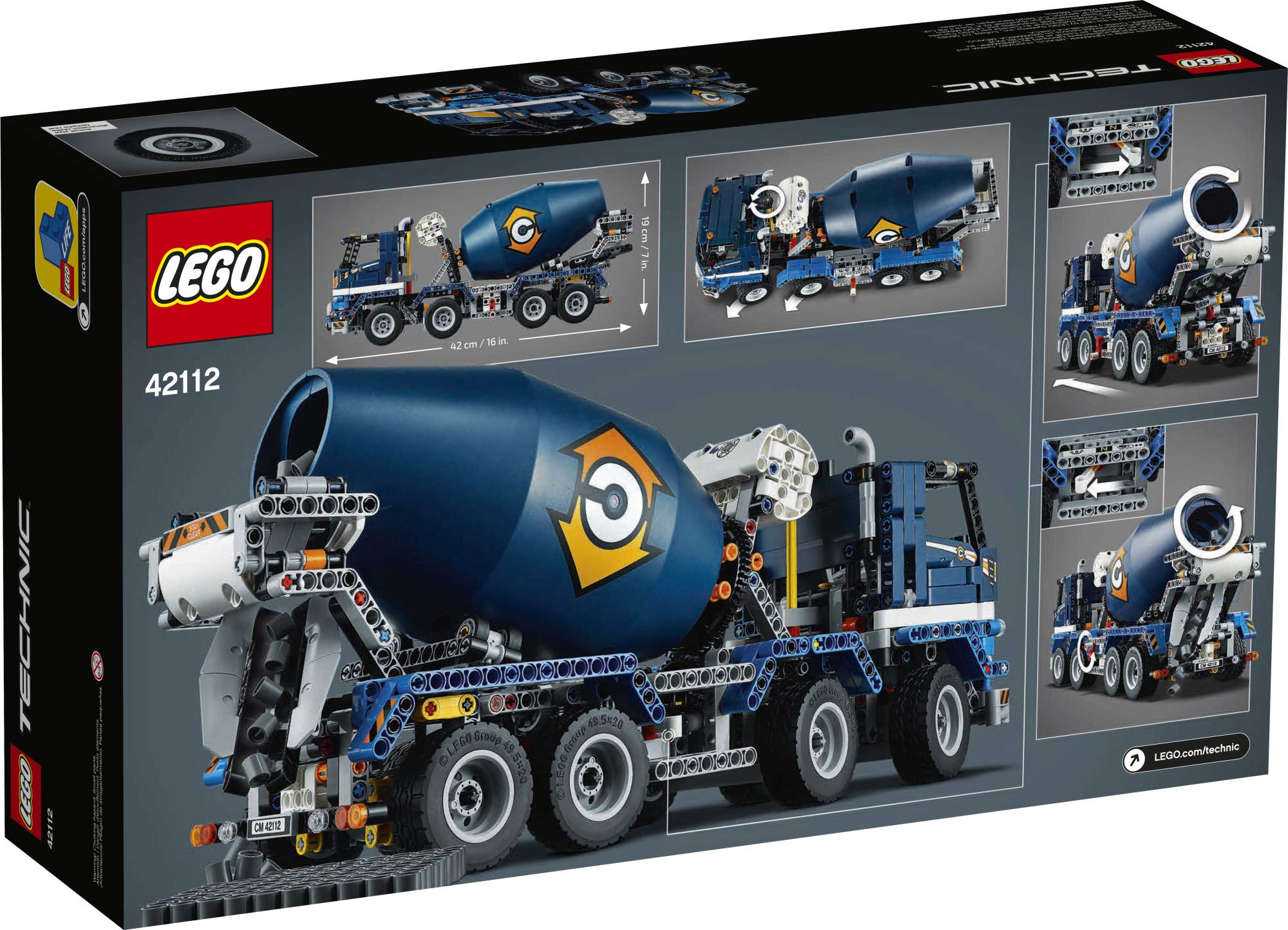 LEGO Technic Concrete Mixer Truck 42112 Building Kit, Kids Will Love Bringing The Construction Site to Life with This Cool Concrete Truck Toy Model Set (1,163 Pieces)