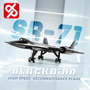 DAHONPA SR71 Blackbird High-Altitude Reconnaissance Aircraft Metal Fighter Military Army Airplane Building Bricks Set, 183 Pieces Air-Force Toy, Gift for Kid and Adult.…