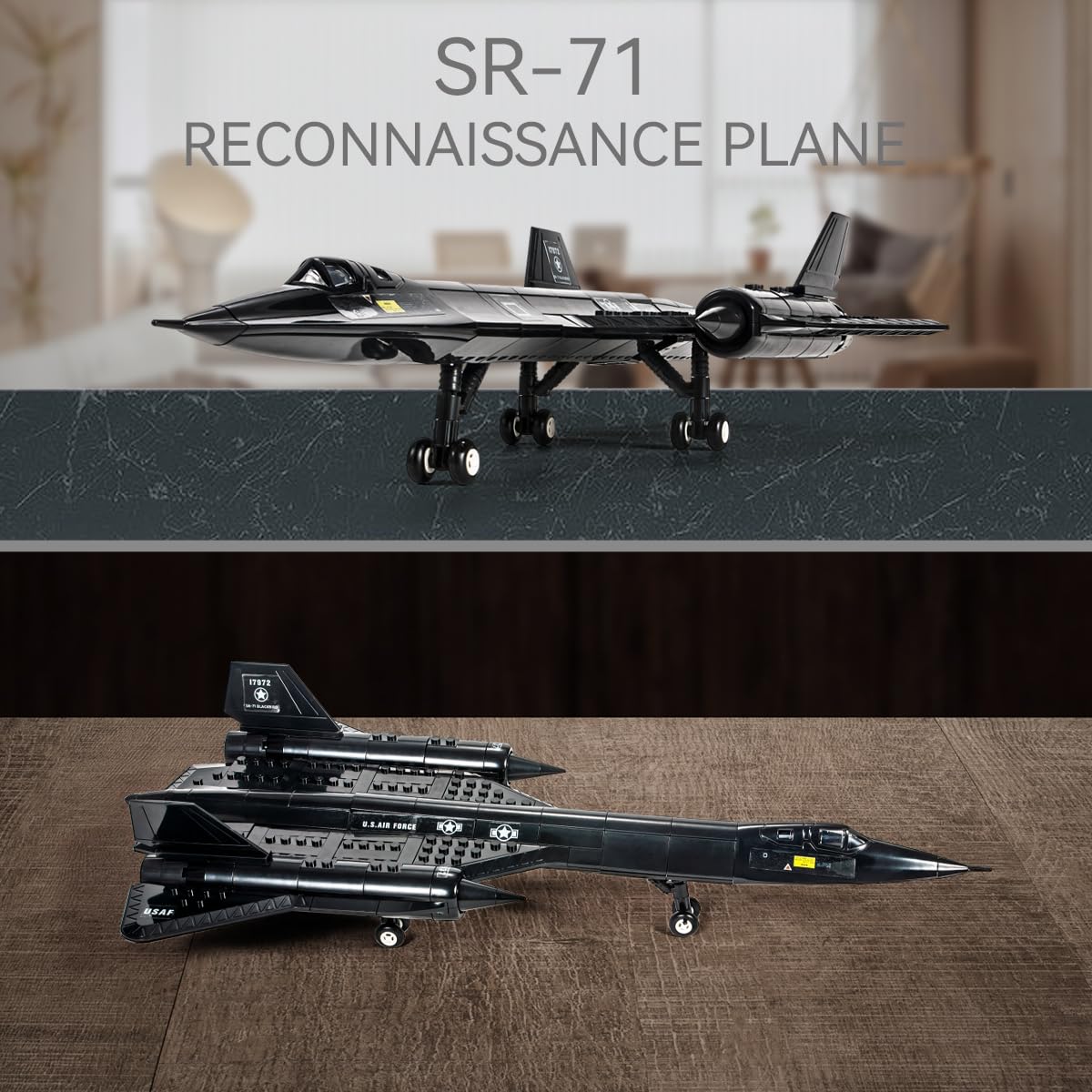 DAHONPA SR71 Blackbird High-Altitude Reconnaissance Aircraft Metal Fighter Military Army Airplane Building Bricks Set, 183 Pieces Air-Force Toy, Gift for Kid and Adult.…