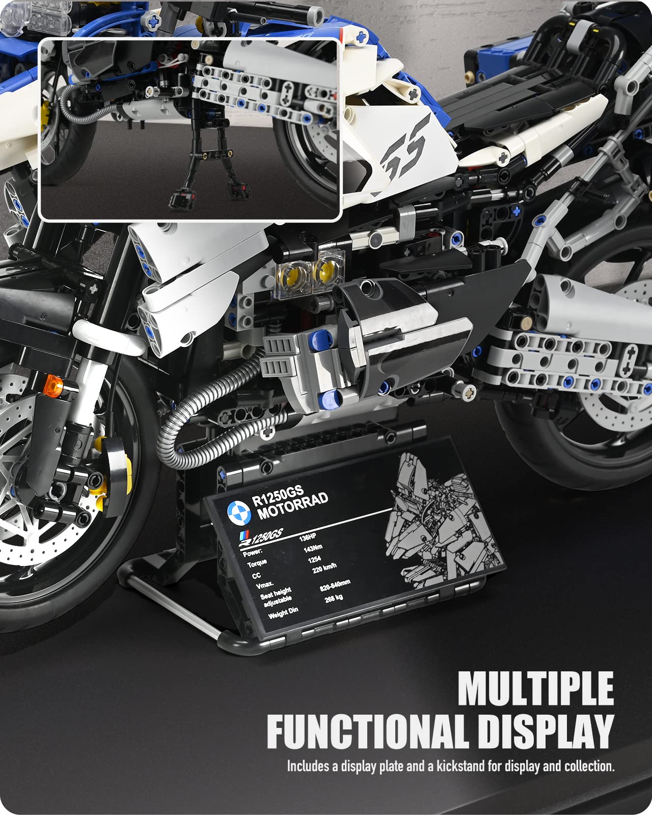 Nifeliz R125GX Motorcycle Toy Building Kit, Build a Stylish Motorcycle Display Model, Collectible Motorcycle Model Building Kit for Adults (2369 PCS)