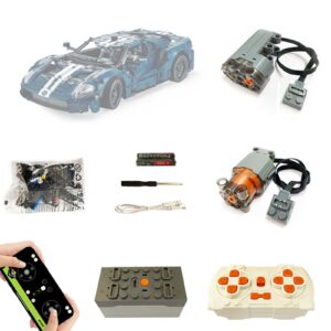 MYMG for Lego Technic 2022 Ford GT 42154 Super Motor and Remote Control Upgrade Kit, 2 Motors, PDF Instructions, Compatible with Lego 42154(Model not Included)