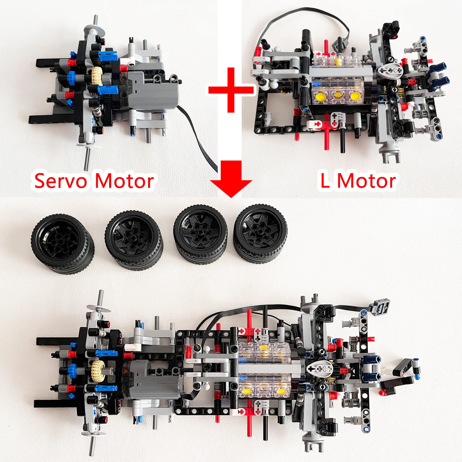 MYMG for Lego Technic 2022 Ford GT 42154 Super Motor and Remote Control Upgrade Kit, 2 Motors, PDF Instructions, Compatible with Lego 42154(Model not Included)