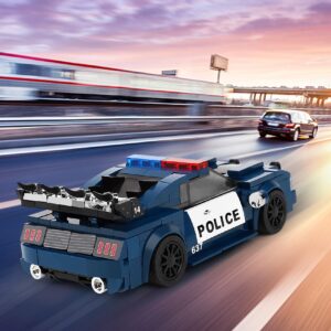 Mould King 27002 Mini Barricade Police car Building Kits, MOC Building Blocks Set to Build, Gift for Kids/Adult Collections Enthusiasts(356 Pieces, Static Version with Display Box)