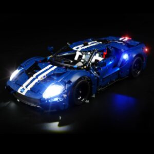 rorliny led light kit for lego technic 2022 ford gt 42154 car model kit, lighting set compatible with lego 42154 (lights only, no lego models)