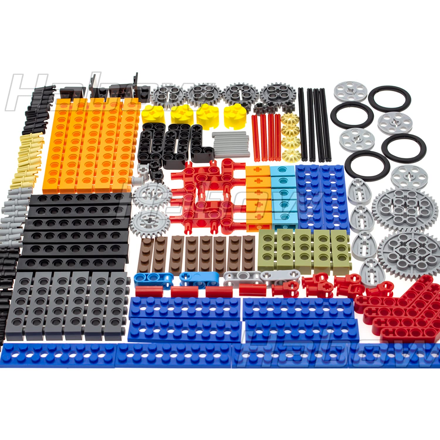 Habow 184pcs Technic-Parts Technic-Gears Axle-Pin-Connector Compatible with Lego-Technic, Technic Brick with Hole Liftarm Technic wheels Plate Technic Cam Technic Bush. MOC WeDo 2.0 replacement piece.